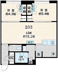 フレア恵比寿(Fullea恵比寿) 2LDKの間取図画像