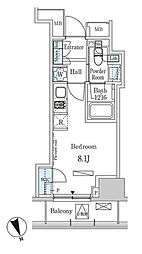 パークアクシス虎ノ門 ワンルームの間取図画像