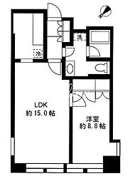 渋谷プロパティータワー 1LDKの間取図画像