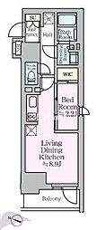 リビオメゾン西麻布 1LDKの間取図画像
