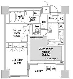 コンフォリア赤坂 1SLDKの間取図画像