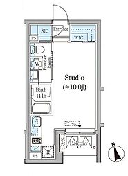 コモド恵比寿 ワンルームの間取図画像