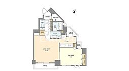ドゥーエ西麻布1 1LDKの間取図画像
