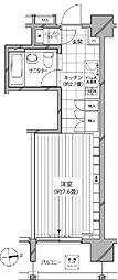 カスタリア麻布十番七面坂 ワンルームの間取図画像