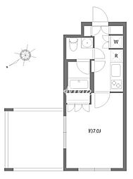 ガーデン荏原中延 1Kの間取図画像
