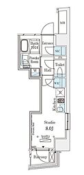 パークナードフィット南青山Vista ワンルームの間取図画像