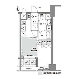 コンフォリア芝公園 ワンルームの間取図画像