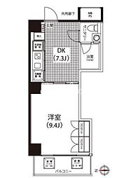レジデンスクイズ恵比寿 1DKの間取図画像