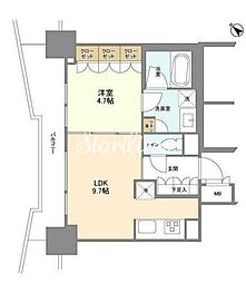 LaSante五反田 1LDKの間取図画像