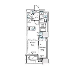 プライムガーデン恵比寿南 1LDKの間取図画像