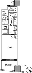 レジディア恵比寿2 1Kの間取図画像