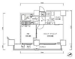 ParkCube愛宕山タワー 1LDKの間取図画像