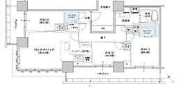 ブリリアタワー浜離宮 3LDKの間取図画像