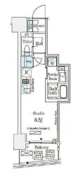 パークナードフィット南青山Vista ワンルームの間取図画像