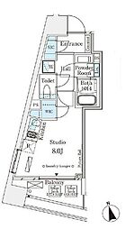 パークナードフィット南青山Vista ワンルームの間取図画像