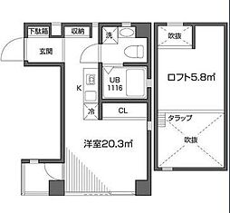 パークレジデンス芝公園 ワンルームの間取図画像