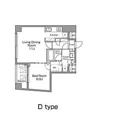 レジディア恵比寿南 1LDKの間取図画像