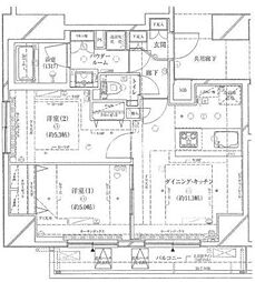 メインステージ新橋 2DKの間取図画像