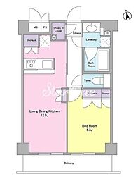 CITYCURRENT代官山 1LDKの間取図画像