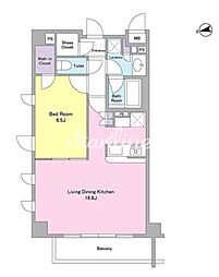 CITYCURRENT代官山 1LDKの間取図画像