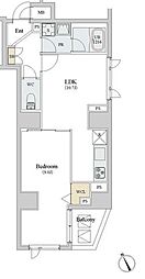 ロイジェント新橋 1LDKの間取図画像