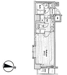 グランド・ガーラ西麻布 1Kの間取図画像