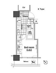パークハビオ赤坂タワー 1Kの間取図画像