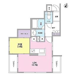 コンフォリア麻布台 1LDKの間取図画像