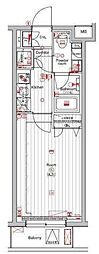 THEHOUSE赤坂檜町 1Kの間取図画像