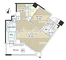 ParkAxis恵比寿 1LDKの間取図画像