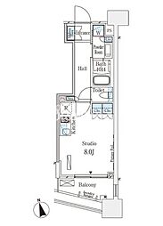 パークナードフィット南青山Vista ワンルームの間取図画像