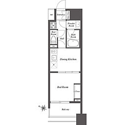 THE GATEHOUSE雑司が谷 13階1DKの間取り