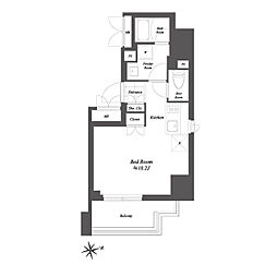 THE GATEHOUSE浅草雷門 10階ワンルームの間取り