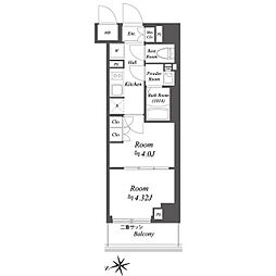 ブランシエスタ荻窪 8階2Kの間取り