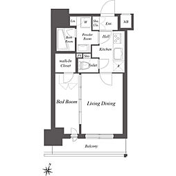 ミュージシャンズヴィラ幡ヶ谷 7階2Kの間取り
