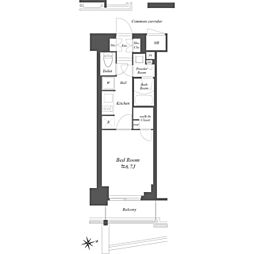 ブランシエスタ東陽町 8階1Kの間取り