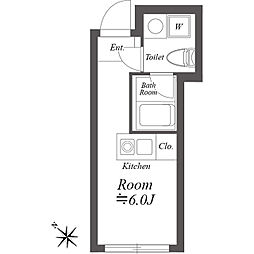 ルクレ神宮前 3階ワンルームの間取り