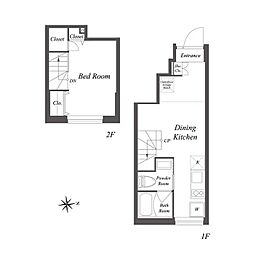 Pair新大久保 1階1DKの間取り
