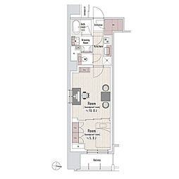 TRACK渋谷本町 7階2Kの間取り