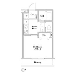 パストラル田端ポプラ 1階1Kの間取り