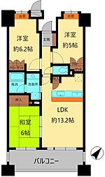 ロータリーパレスアリーラ春日部 3LDKの間取図画像