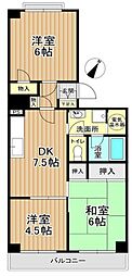 ルネ春日部10号棟 3DKの間取図画像