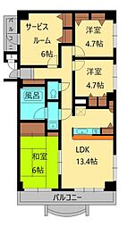 ナイスアーバン春日部 3SLDKの間取図画像