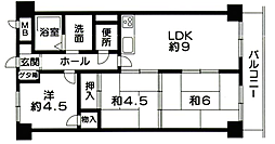 ベネフィス北在家 3階3LDKの間取り