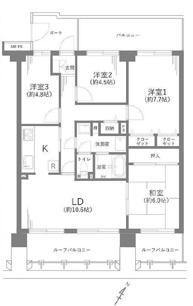 広々使える4LDKです。