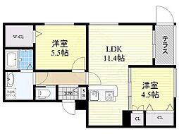 GrandCru東田宮 2LDKの間取図画像