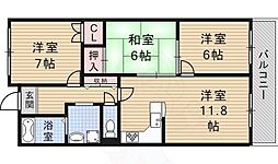 アカンサス二番館 3LDKの間取図画像
