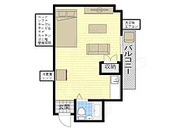 セヴィア岡山手 ワンルームの間取図画像