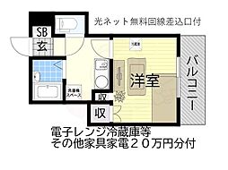 グリーンルーフ京阪 2階