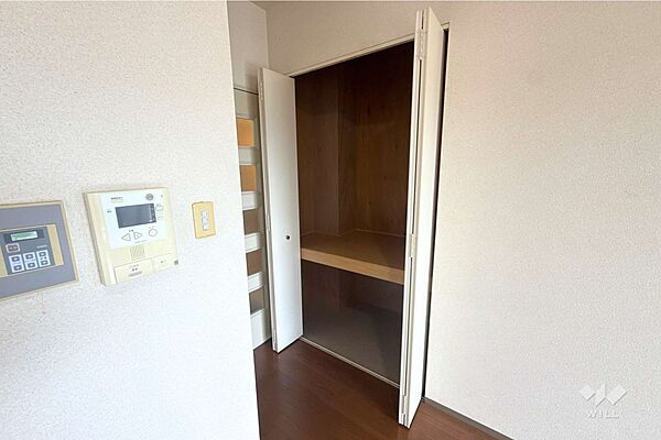 【収納】LDKにある収納です。食品のストックや文房具などを収納できます。